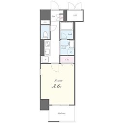 名古屋市営名城線 東別院駅 徒歩5分の賃貸マンション 3階1Kの間取り