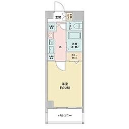 名古屋市営名城線 金山駅 徒歩4分の賃貸マンション 4階1Kの間取り