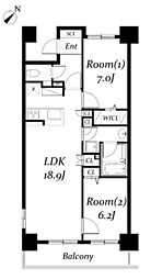 ロイヤルパークス千種 2LDKの間取図画像