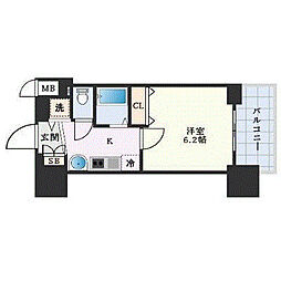 プレサンス名古屋城前ラバンカ 1Kの間取図画像