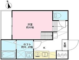 ステータス名駅西 1Kの間取図画像