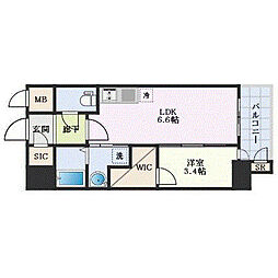 エステムコート名古屋新栄4ネスト 1DKの間取図画像