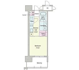 アデグランツ大須 1Kの間取図画像