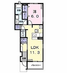 アベリア 1LDKの間取図画像