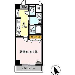 ジオステージ東山 1Kの間取図画像