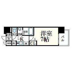 プレサンス名古屋ステーションサティナ 1Kの間取図画像