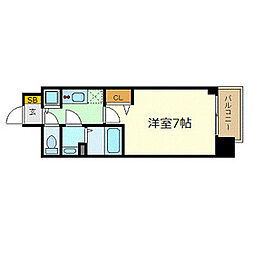 プレサンス金山デュアル 1Kの間取図画像