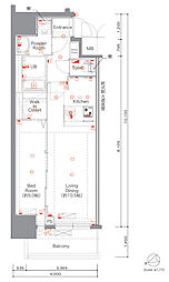 MAXIV名古屋上前津 1LDKの間取図画像