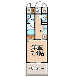 名古屋市営桜通線 高岳駅 徒歩3分の賃貸マンション 2階1Kの間取り