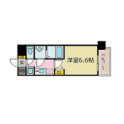 プレサンス名古屋ステーションフレア 1Kの間取図画像