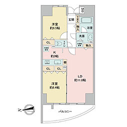 さくらヒルズフジミ 2LDKの間取図画像