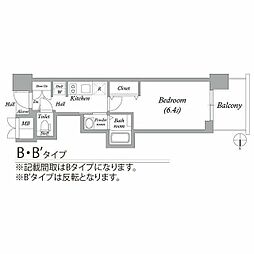 エステムコート名古屋平安通クチュール 1Kの間取図画像