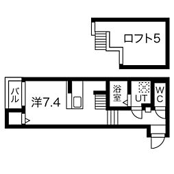 ブライト鶴舞 1Kの間取図画像