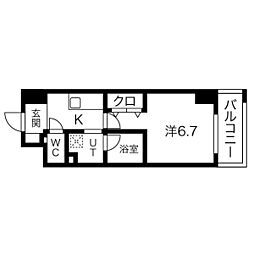 JR中央本線 大曽根駅 徒歩3分の賃貸マンション 4階1Kの間取り