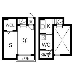 熱田スカイタワー31F 1Kの間取図画像
