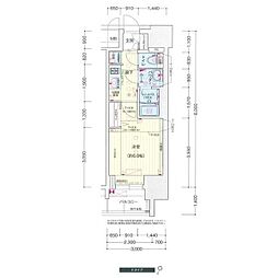 名古屋市営名城線 大曽根駅 徒歩4分の賃貸マンション 10階1Kの間取り