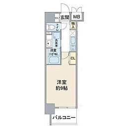 スリーアイランドタワー名駅北 1Kの間取図画像