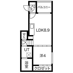 ネマーレ大曽根 1LDKの間取図画像