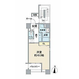 ヒルズ桜山 1Kの間取図画像