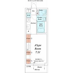 リブリ・尾頭橋T84 1Kの間取図画像