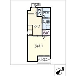 名古屋市中村区牛田通4丁目アパート 1Kの間取図画像