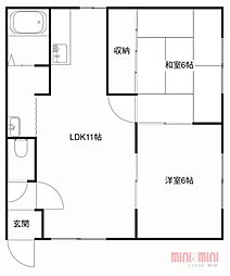 マンションおかひさ 2LDKの間取図画像