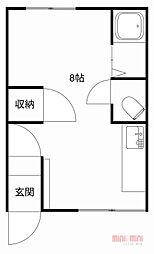深川総合ハイツA ワンルームの間取図画像