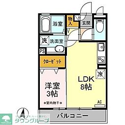 マリオーネ八千代 1LDKの間取図画像