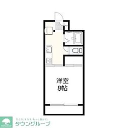 センターヴィレッヂ2 1Kの間取図画像