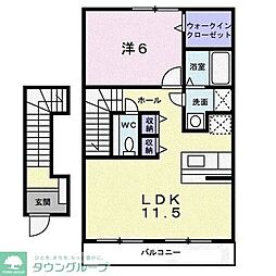 ジェントリーu 1LDKの間取図画像