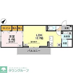 ルミナスプレイス 1LDKの間取図画像