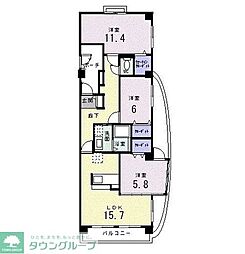 グランドヒルズヴィラ 3LDKの間取図画像