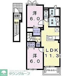 カルムメゾンC 2LDKの間取図画像