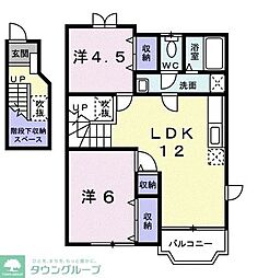 ペイトン・プレイスA 2LDKの間取図画像