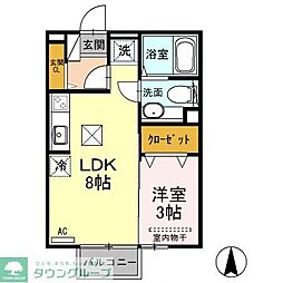 メゾンソニアA 1LDKの間取図画像