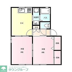 シャン・ド・フルール 2DKの間取図画像