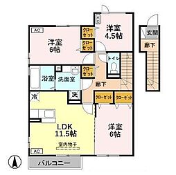 キャメロット　I 2階3LDKの間取り