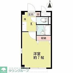 ペパンシェソワ2 1Kの間取図画像