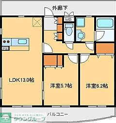ウィルゴー 2LDKの間取図画像