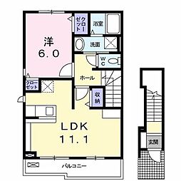 ボヌール　ヴィーロ　I 2階1LDKの間取り