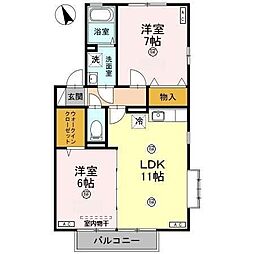 ラファエル2 2LDKの間取図画像