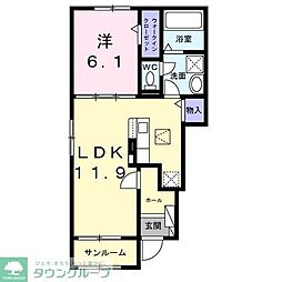 グランテラス V 1LDKの間取図画像