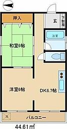 グリーンマンション 3階1LDKの間取り