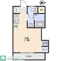 パークサイドホソイ ワンルームの間取図画像