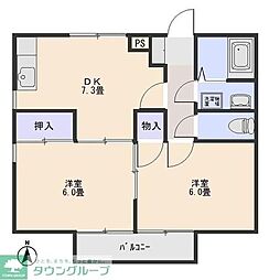 スタージス 2DKの間取図画像