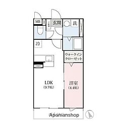 Ｌａ・ｍａｉｓｏｎ高崎 1階1LDKの間取り
