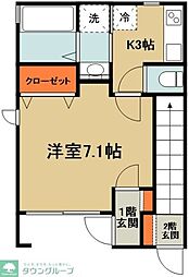 ルミエールリム 1Kの間取図画像