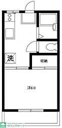 丸山ハイツ 1Kの間取図画像