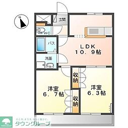 プランドール光円 2LDKの間取図画像