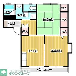 グレイス 2DKの間取図画像